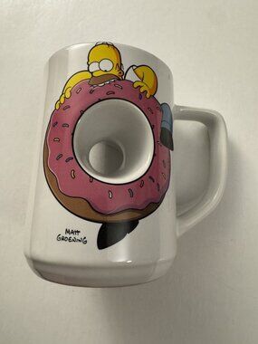Homer Simpson Mug Coffee 14oz Donut Hole "mmm...carbs!" Universal Studios CS11